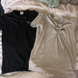 2 Victoria secret LOVE PINK boyfriend tie tee